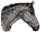 Rank 5: Dapple Grey: "Dapple Grey rank icon for users with fewer than 5,000 forum posts on My Horsez."