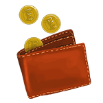 Image showing the Bank in Applemoor – "The Bank building in Applemoor, identified by the large coin on the front, where players can manage their coins."