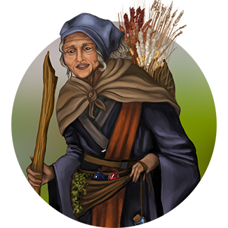 Mysterious Old Lady: "The mysterious old lady, cloaked and enigmatic, appearing in a random event."